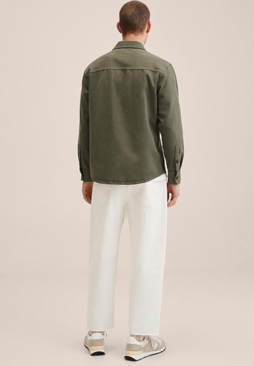 MANGO - Jazz denim pocket shirt - khaki