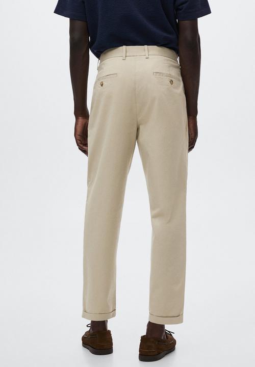 MANGO - Mineralp pleated pants - beige