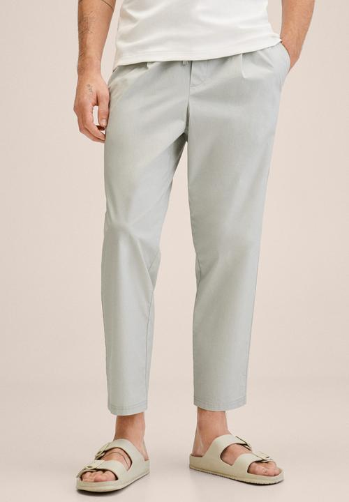 MANGO - Flora cotton pant - light grey