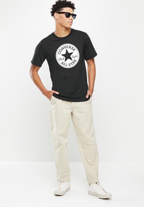 Converse - Standard fit center front chuck patch knock out tee - converse black