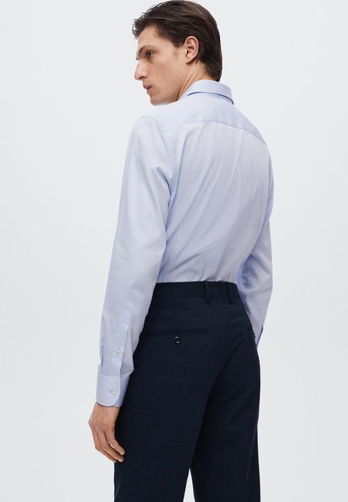 MANGO - Capri micro print formal shirt - blue