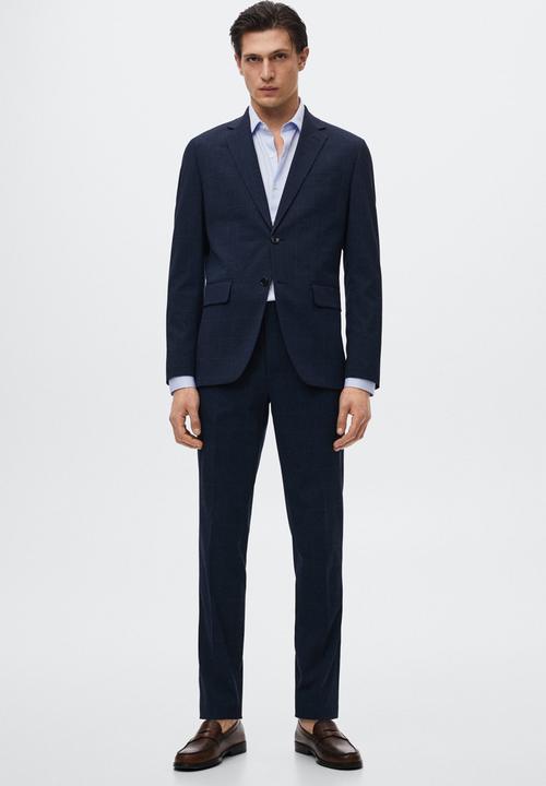 MANGO - Capri micro print formal shirt - blue