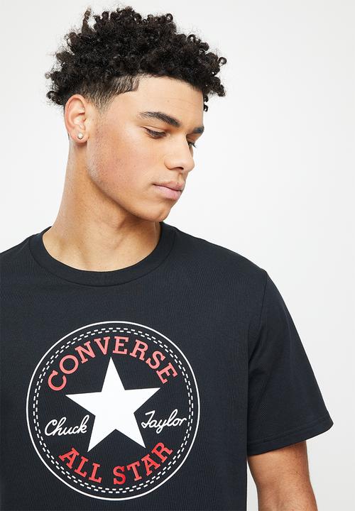 Converse - Standard fit center front chuck patch core tee - converse black