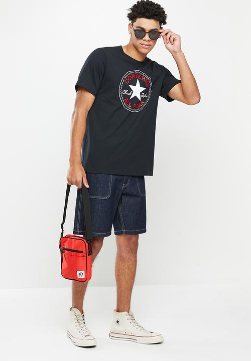 Converse - Standard fit center front chuck patch core tee - converse black