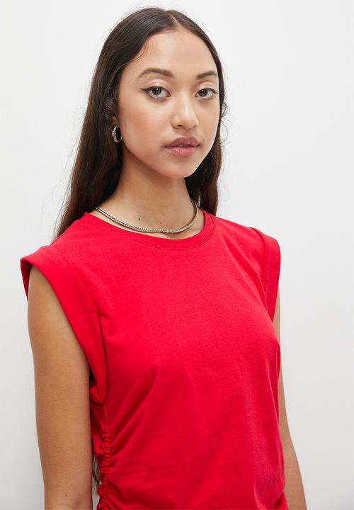 Superbalist - Style side ruched tee - red