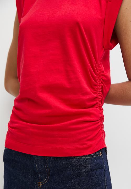 Superbalist - Style side ruched tee - red