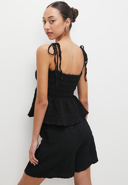 Superbalist - Shirred textured cami - black