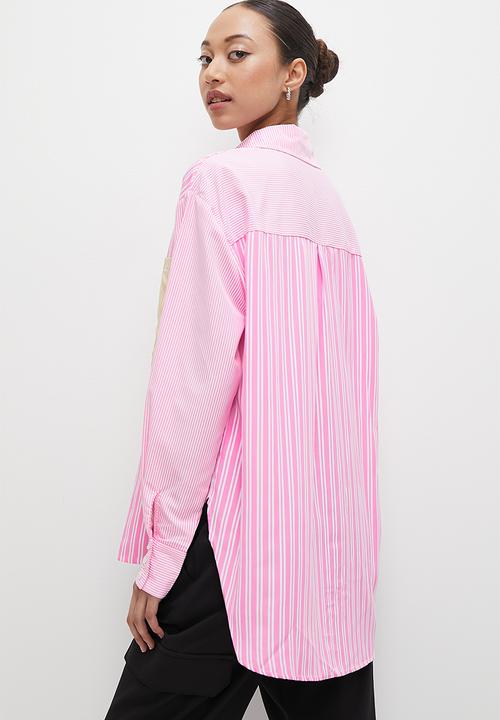 Superbalist - Striped blocked shirt - pink 