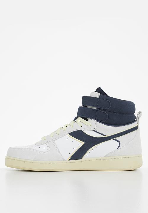 Diadora - Magic basket mid suede leather - white & blue caspian sea