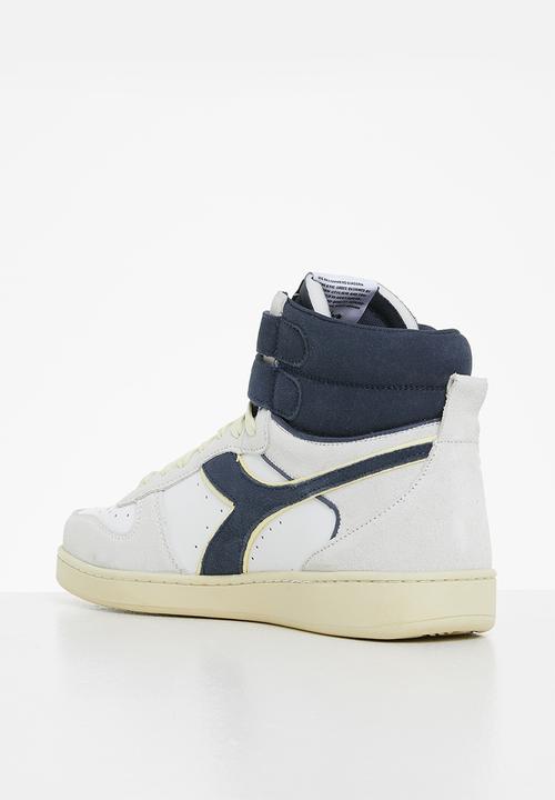 Diadora - Magic basket mid suede leather - white & blue caspian sea