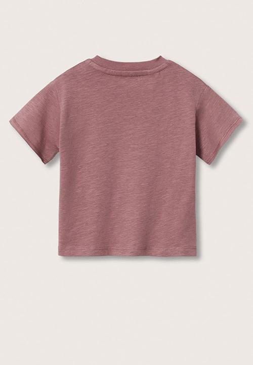 MANGO - T-shirt panter - dark red