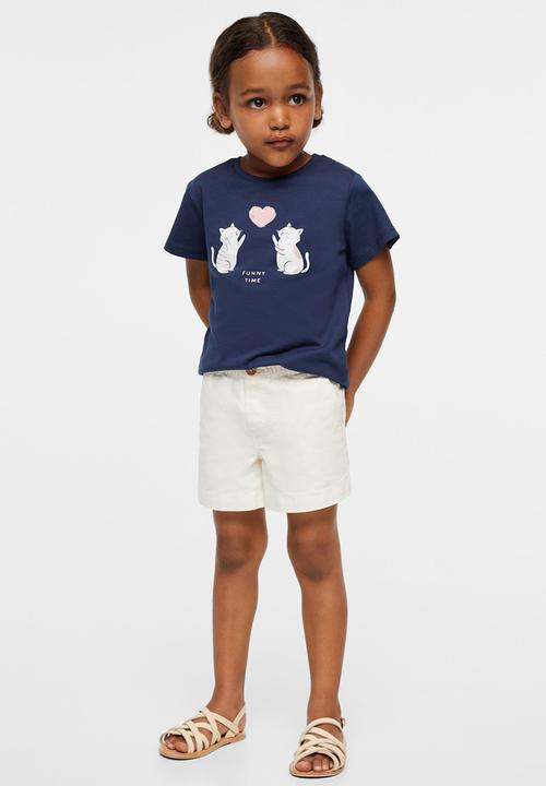 MANGO - T-shirt animals - navy