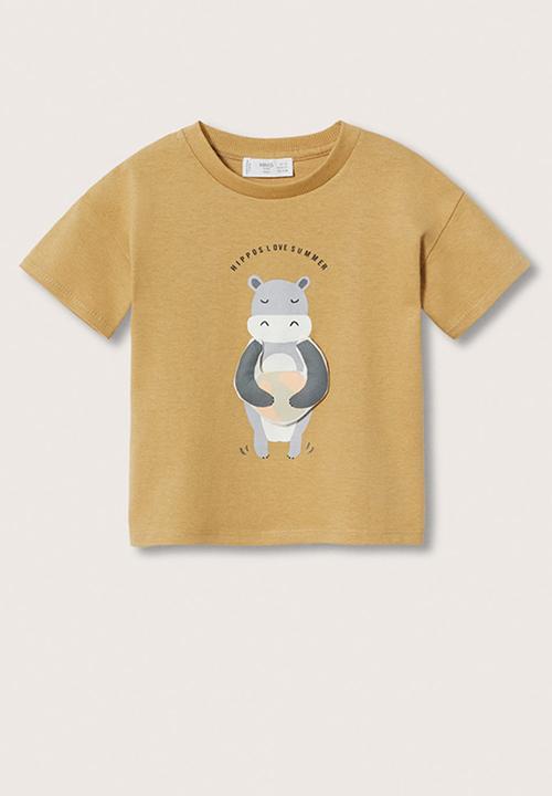 MANGO - T-shirt padded - dark yellow