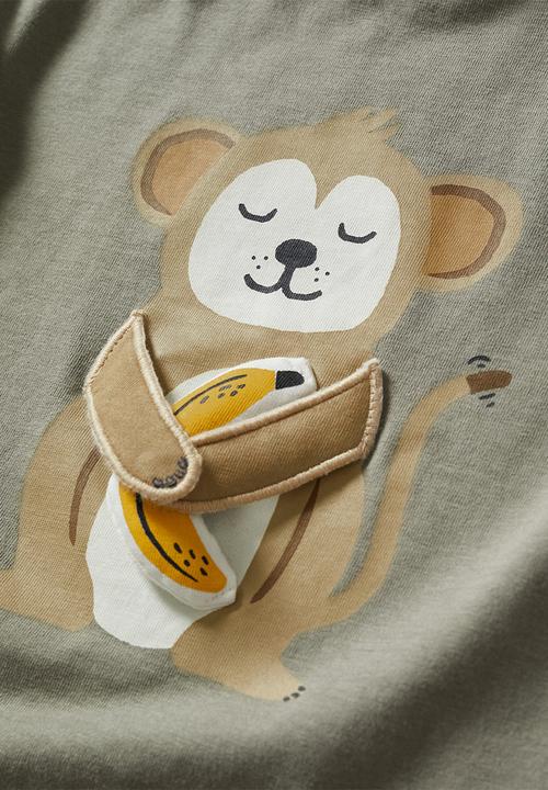 MANGO - T-shirt padded - khaki 