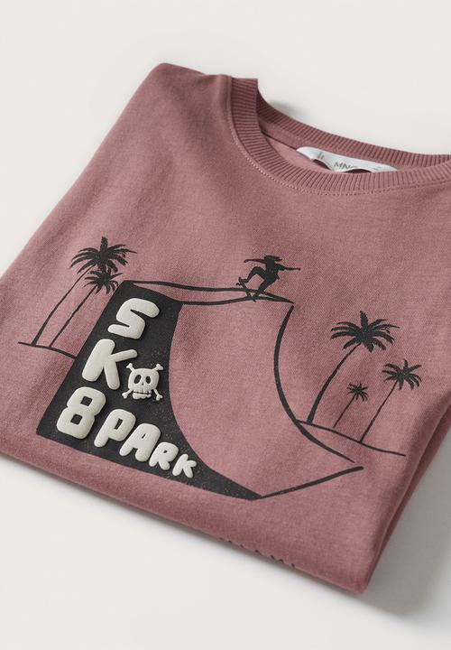 MANGO - T-shirt skate - dark red