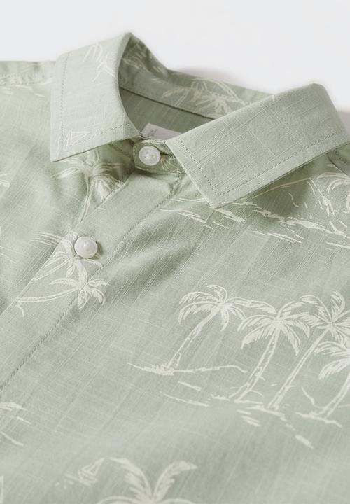 MANGO - Shirt aloha - light green