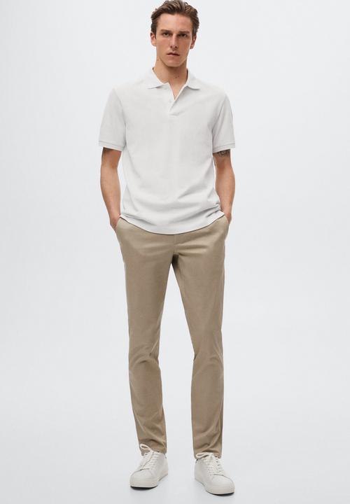 MANGO - Polo shirt rea - white