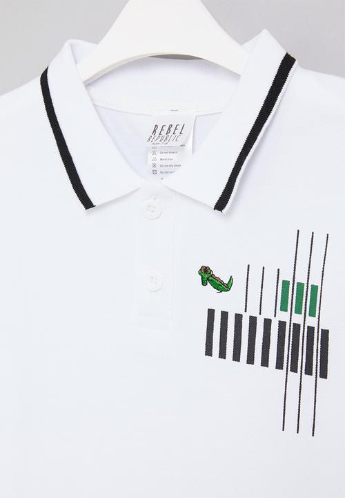 Rebel Republic - Printed golfer - white