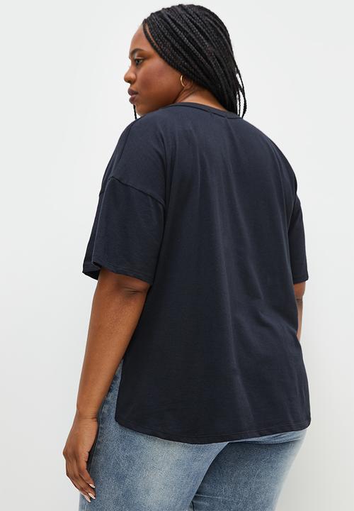 Superbalist - Split hem oversized tee - black