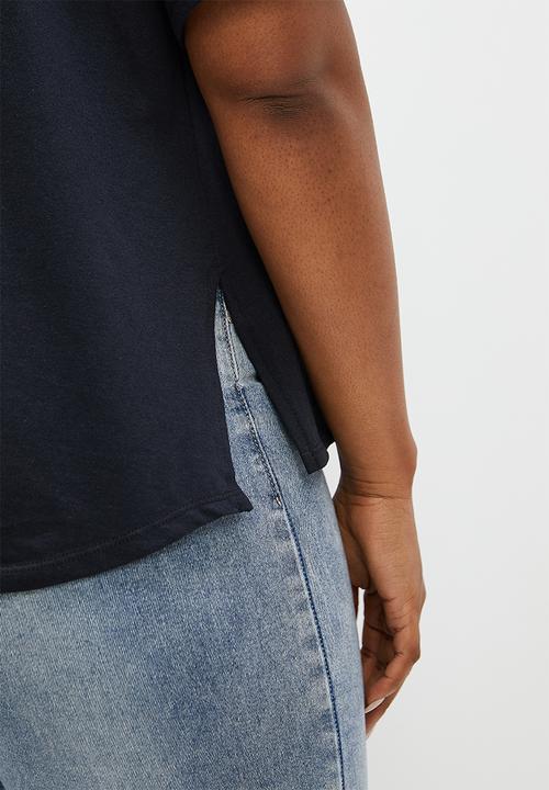 Superbalist - Split hem oversized tee - black