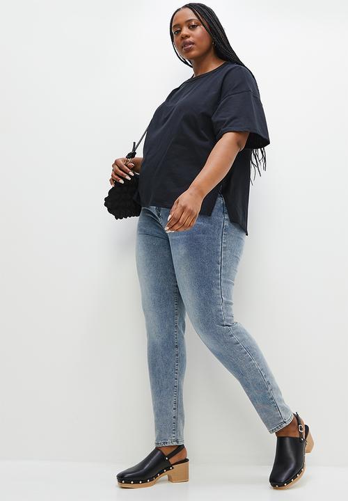 Superbalist - Split hem oversized tee - black