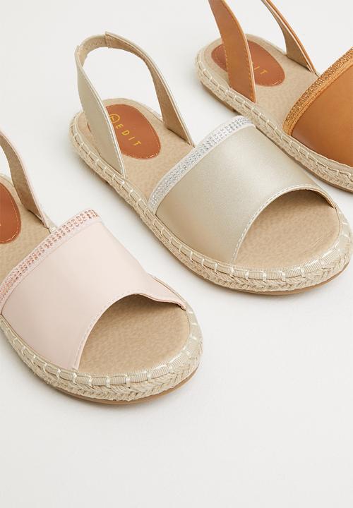 edit - Trinity open toe espadrille - oatmilk