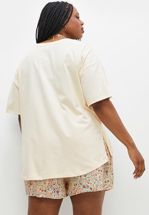 Superbalist - Split hem oversized tee - ecru