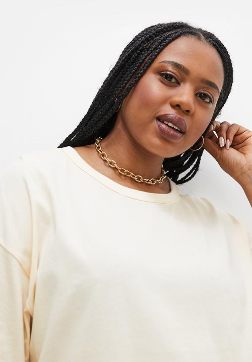 Superbalist - Split hem oversized tee - ecru
