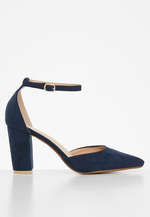 edit - Ankle strap block heel - navy