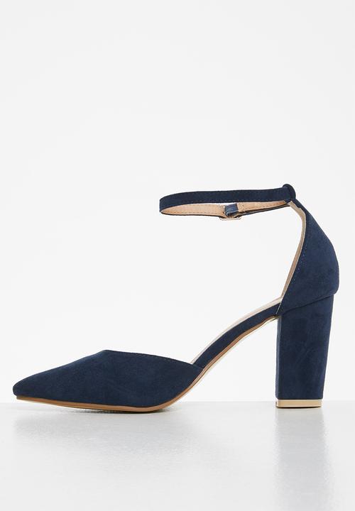 edit - Ankle strap block heel - navy