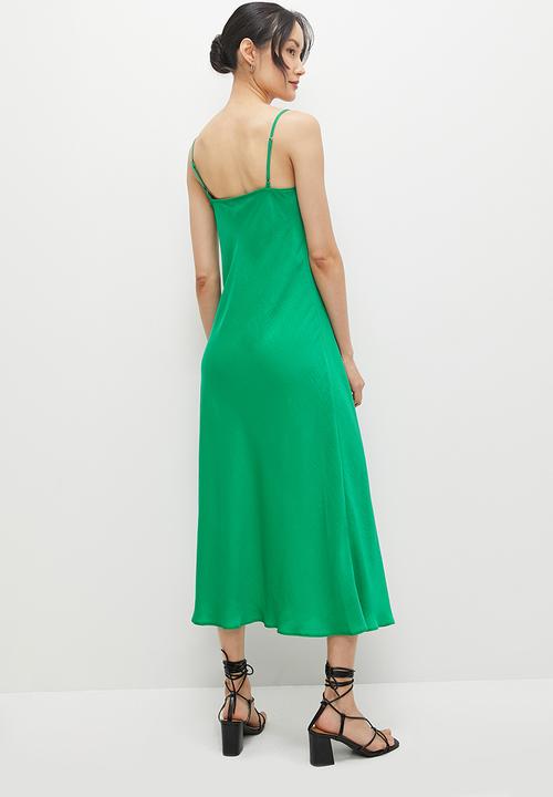 MILLA - Satin cowl slip dress - spring green