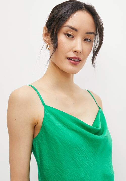 MILLA - Satin cowl slip dress - spring green