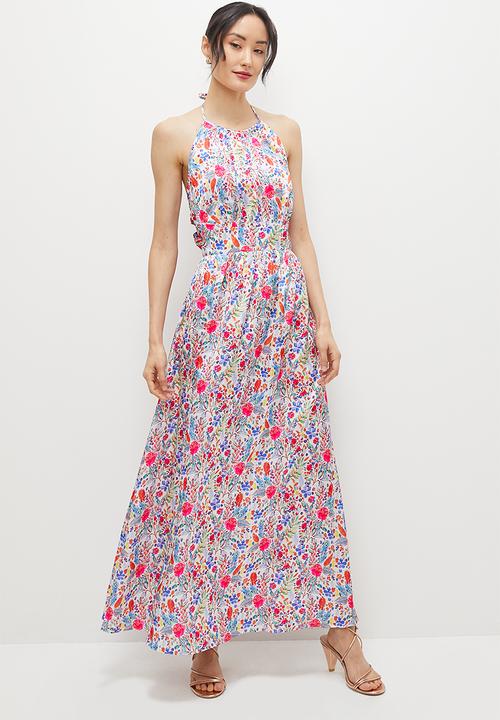 MILLA - Tie back halter dress - floral print