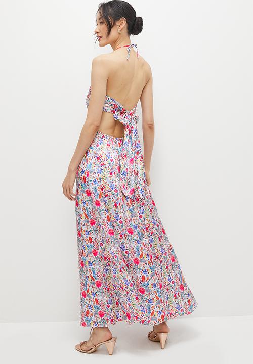 MILLA - Tie back halter dress - floral print