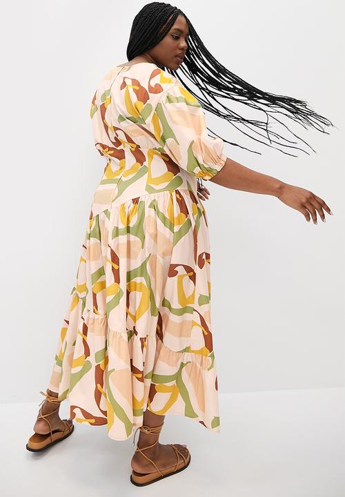Superbalist - Lulama Wolf tiered midi dress - Eden