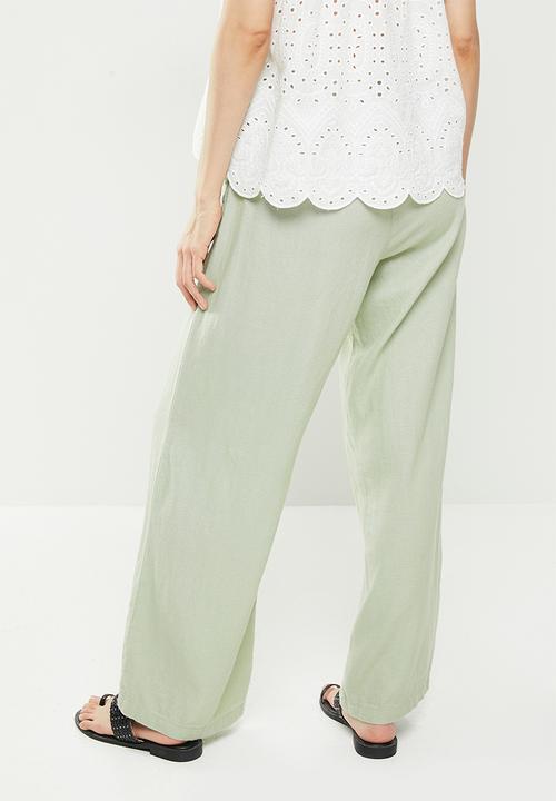 Jacqueline de Yong - Say linen belt pant - desert sage