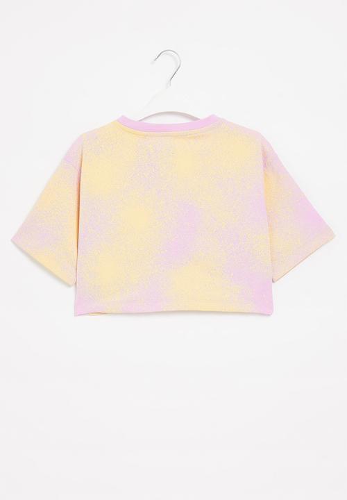 adidas Originals - Crop tee - bliss lilac & almost yellow