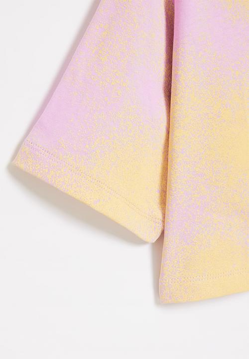 adidas Originals - Crop tee - bliss lilac & almost yellow