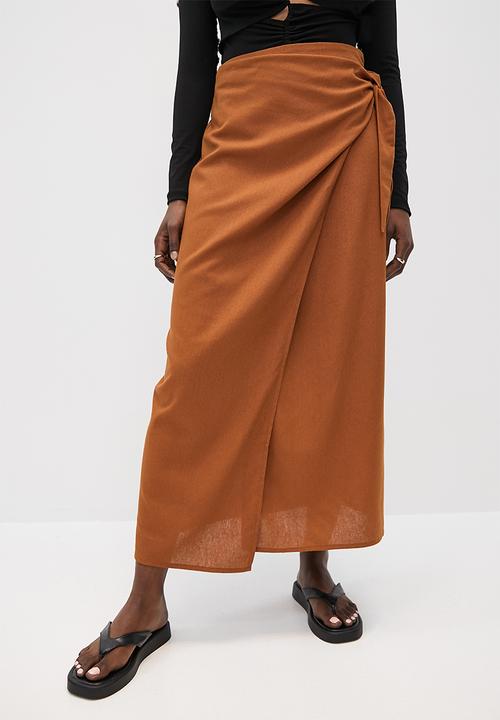 Superbalist - Lulama Wolf midi wrap skirt - Kalahari