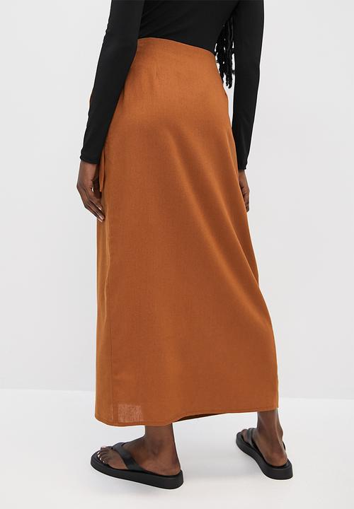 Superbalist - Lulama Wolf midi wrap skirt - Kalahari