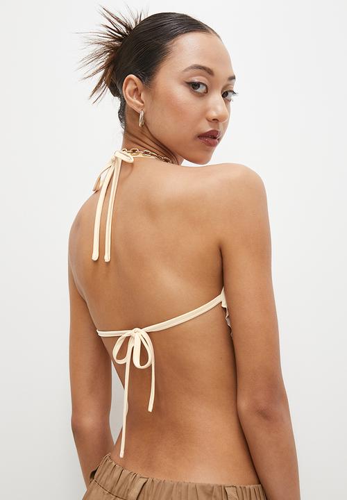 VELVET - Strappy slinky hanky top - neutral