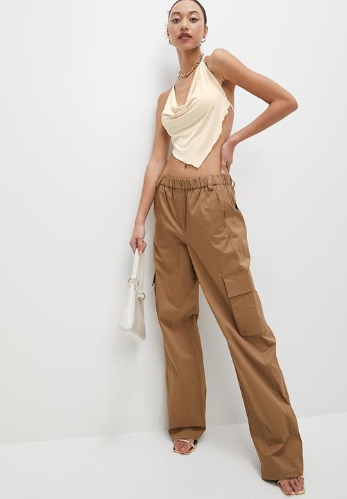 VELVET - Strappy slinky hanky top - neutral