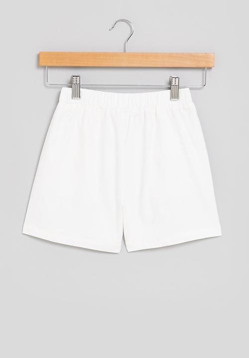 Pop Candy - Girls elastic waist shorts - white