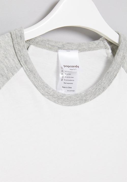 Pop Candy - Boys short sleeve tee - white & grey