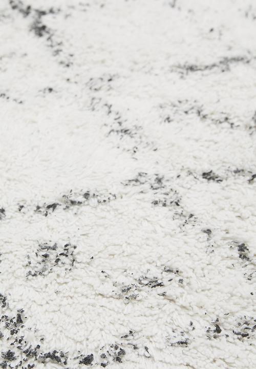 Bathroom Solutions - Diamond-dot tuft bath mat - black&white