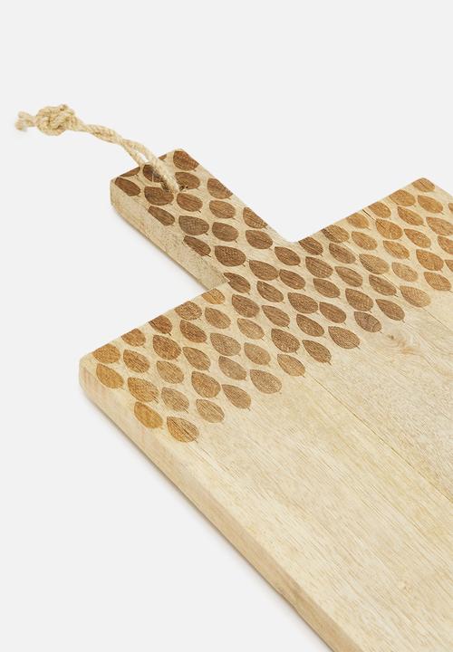 H&S - Block leaf chopping board - natural 