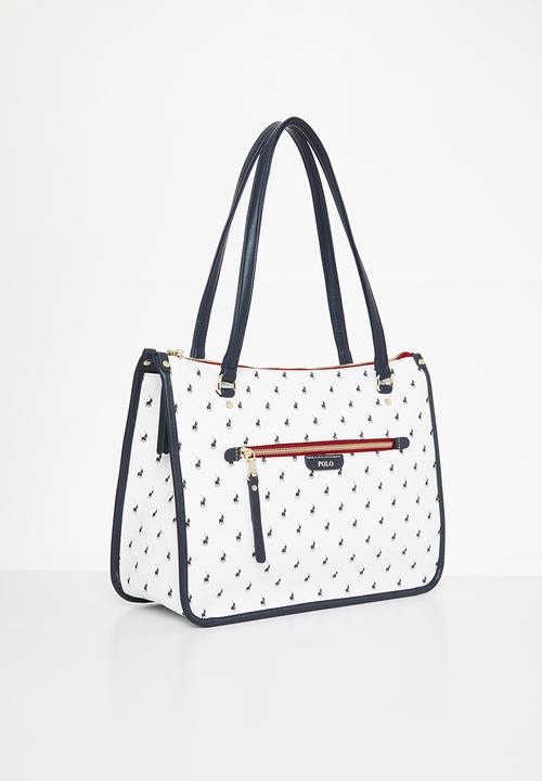 POLO - Ascot tote bag - navy & white 
