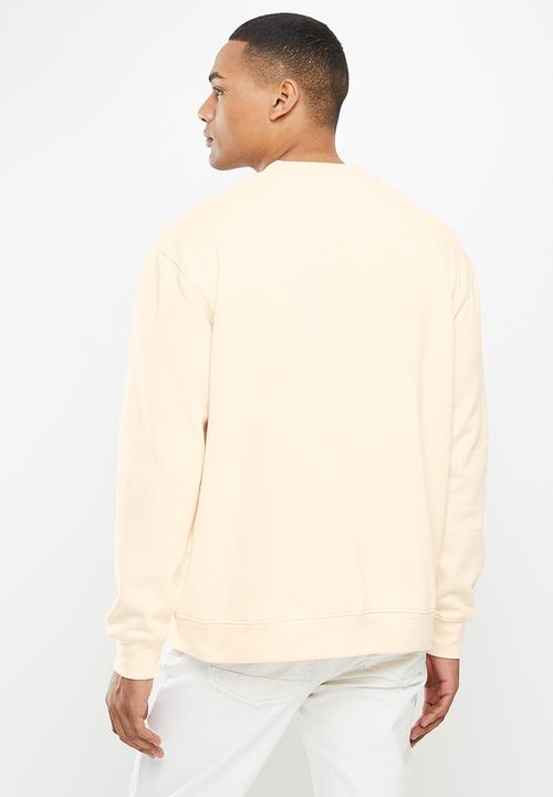 Jonathan D - Heath  fleece crewneck sweatshirt with front print - cream