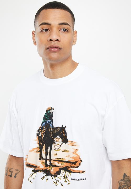 Jonathan D - Bowie boxfit T-shirt with front print - white