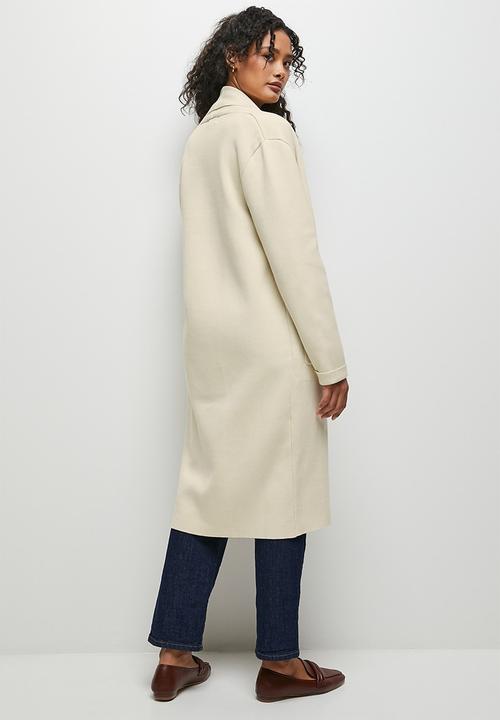 edit - Shawl collar cardi coat - ecru